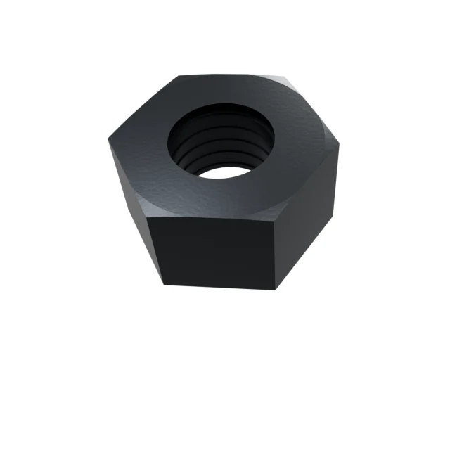 Hex Nuts (Coarse/Fine/Lock) M12 10 Carbon Steel Black Oxide, Product rendering